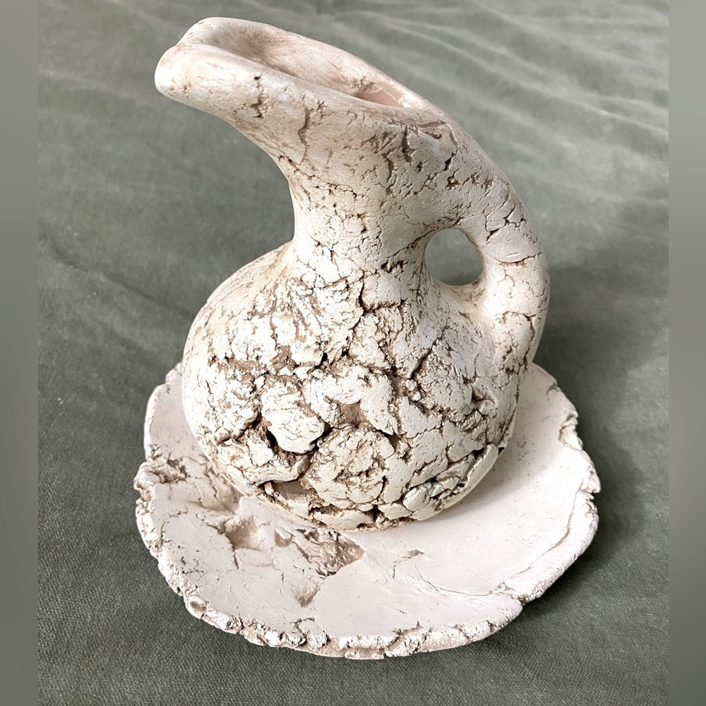 Stan Langtwait Mt. Saint Helens ash sighed pitcher and saucer